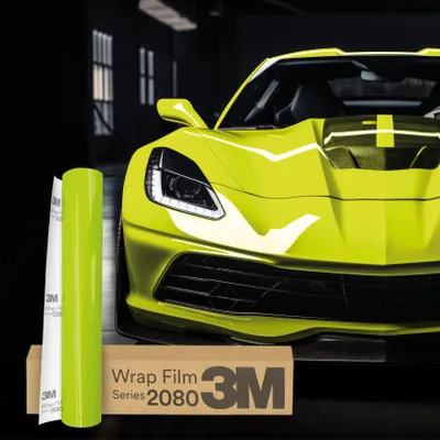 Produktbild von 3M Wrap Film Series 2080 Car Wrapping Folie 30x152 cm HG65 High Gloss Critric Acid – Autofolie mit Luftkanälen für Auto Motorrad Boot