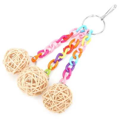 Image de Jouet boule de rotin perroquet,Jouet boule de rotin acrylique perroquet,Jouet boule de rotin suspendu perroquet,Jouet boule de rotin mordant perroquet,Jouet boule de rotin perroquet
