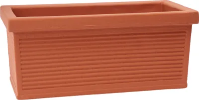 Produktbild von Garden Italia Vasen gerippter Blumenkasten GCM Seite 83 cm – Höhe 34 cm –  Italy – Terrakotta-Harzbox – frostbeständig – stoßfest – leicht, m