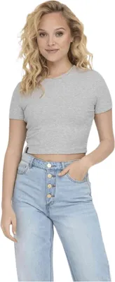 Image de T-shirt Only 15311891-LIGHTGREY pour Femme