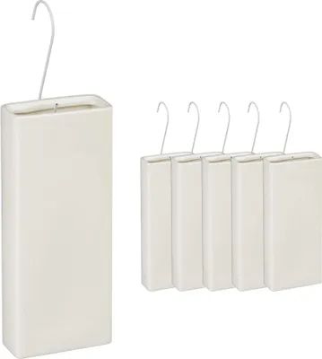 Produktbild von Relaxdays Luftbefeuchter Heizkörper, 6er Set, Wasserverdunster für Heizung, zum Hängen, Keramik, Raumbefeuchter, creme