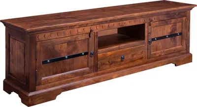 Image de MASSIVMOEBEL24 | Meuble TV 170x40 Acacia laqué Nougat OXFORD #324