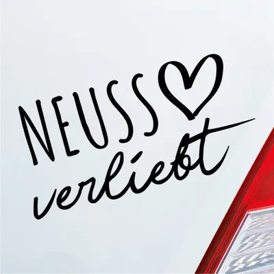 Produktbild von Auto Aufkleber Neuss verliebt Herz Stadt Heimat Liebe Car 19x10 cm Schwarz Glanz Sticker Heckscheibenaufkleber