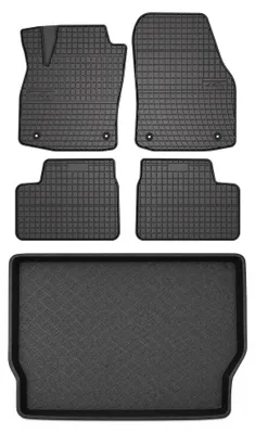 Productafbeelding van Rubberen automatten + kofferbakmat voor Opel Astra H 2003-2010 (hatchback) – 5-delig, zwart, op maat – Wielganizator SolidPRO