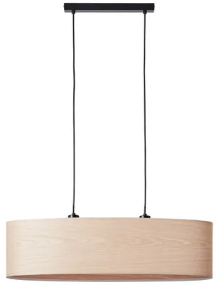 Produktbild von Pendelleuchte 2-flammig HxBxT 120x75x21 cm schwarz/braun/natur