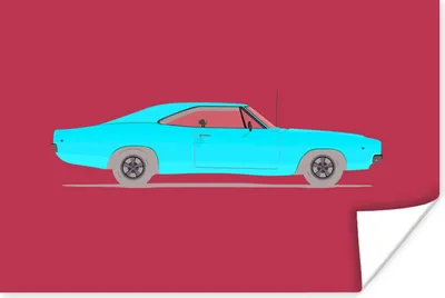 Produktbild von MuchoWow® Poster Auto - Rot - Oldtimer 60x40 cm - Schlafzimmerdekoration