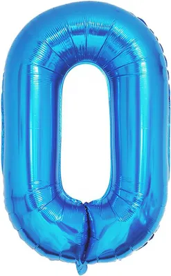 Produktbild von GROSSER BLAUER FOLIENBALLON ZAHLEN SIE 0 FÜR DEN GEBURTSTAG, 100 cm, 42 Zoll