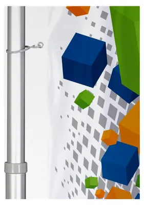 Produktbild von Mobiler Alu-Fahnenmast T-Pole 200, höhenverstellbar, Teleskopmast, drehbarer Ausleger, eloxiertes Aluminium (Bodenplatte 55 x 55 cm)