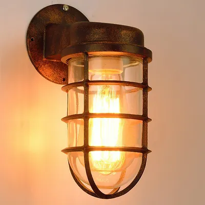 Produktbild von Retro themed Bar Restaurant Wandleuchte, Sconce E27 Retro Glas Lampenschirm Wandleuchte, externe Beleuchtung