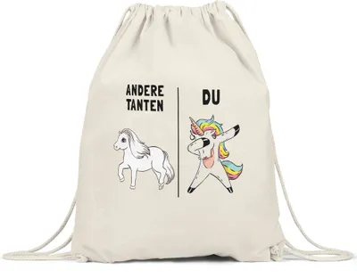 Produktbild von Andere Tanten Du Turnbeutel Gymsack beste Tante der Welt Geschenk Einhorn Geburtstag von Nichte & Neffe