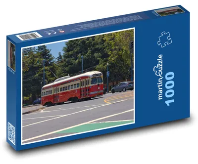 Produktbild von Puzzle 1000 Historische Straßenbahn in der Stadt - martinpuzzle