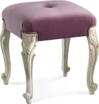 Produktbild von Casa Padrino Luxus Barock Hocker Lila / Antik Cremeweiß - Handgefertigter Barockstil Sitzhocker - Barock Fußhocker - Barock Möbel - Edel & Prunkvoll - Luxus Qualität -  Italy