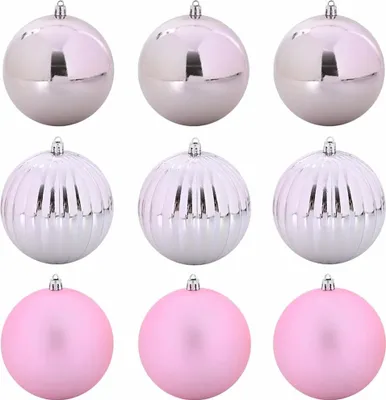 Immagine prodotto di vidaXL Set di gingilli natalizi XL 9 pezzi in plastica rosa