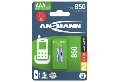 Produktbild von Ansmann 1311-0025, Wiederaufladbarer Akku, AAA, Nickel-Metallhydrid (NiMH), 1,2 V, 2 Stück(e), 800 mAh