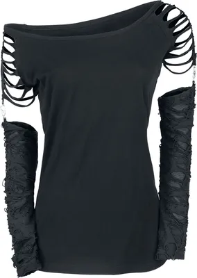 Produktbild von Gothicana by EMP Damen schwarzes Langarmshirt mit abnehmbaren Ärmeln S