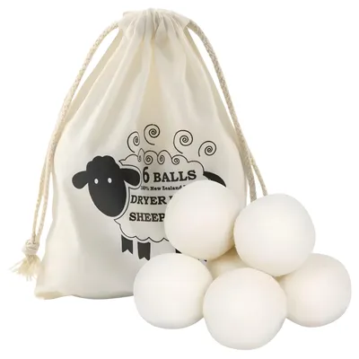 Immagine prodotto di Palline per asciugatrice in lana – Set da 6 pezzi – 100% lana neozelandese – Riutilizzabili – Palline per asciugatrice – Ammorbidenti naturali