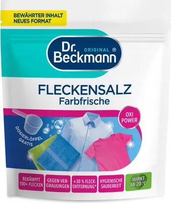 A product package for Dr. Beckmann Fleckensalz Farbfrische.