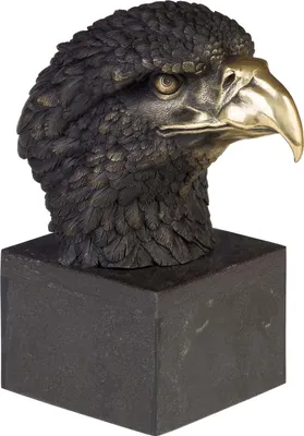 Produktbild von Bronzeskulptur Adler Büste Bronze Figur Statue im Antik-Stil 28cm