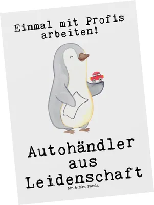 Produktbild von Mr. & Mrs. Panda Postkarte Autohändler Leidenschaft - Weiß - Geschenk, Autohandel, bildkarte, wagenhändler, Spruch, Ansichtskarten, Postkarten, Grußkarte