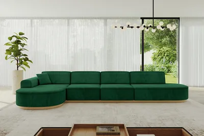 Produktbild von ALTDECOR Ecksofa in L-Form MARI-L3-v2 - 413x171x83 cm Grün - Corner Sofa Bett Eckcouch Couch Wohnlandschaft Cauchsofa