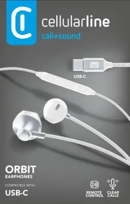 Produktbild von Cellularline ORBIT Kopfhörer weiß USB-C-Stecker