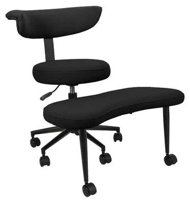 Produktbild von Bürostuhl mit gekreuzten Beinen, ergonomischer Kniestuhl mit verstellbarer Höhe, Lendenwirbelstütze, um 360 Grad drehbarer Fußstütze und Rollen für Meditation, Yoga und Homeoffice