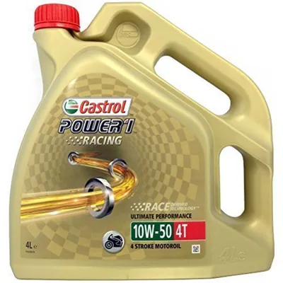 Produktbild von Castrol Power 1 Racing 4T 10W-50, 4 l, 10W-50, Motorrad, Benzin, Ottomotor, Gold