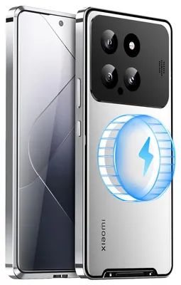 Obrázek produktu pro Magnetické matné kovové pouzdro pro Xiaomi 14 s technologií MagSafe, stříbrné