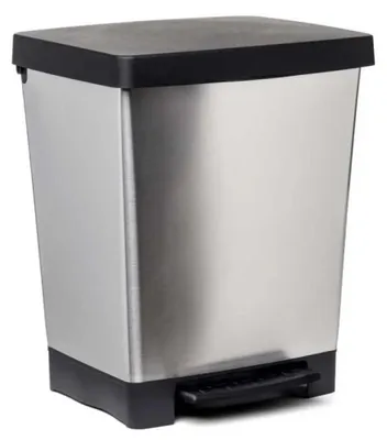 Image de Poubelle Tatay Cubki 23 l argent Argent Taille unique