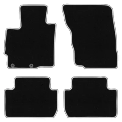 Produktbild von Fußmatten Velours Schwarz/Silber für Mitsubishi Eclipse Cross 2017- Set 4-tlg