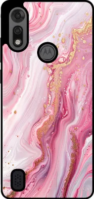Produktbild von Smartphonica Handytasche passend für Motorola Moto E6i / E6s 2020 mit Marmordruck - TPU Rückabdeckung Fall Marmor Design - Pink