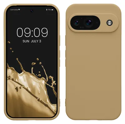 Produktbild von kwmobile Handyhülle für Google Pixel 9 Hülle - weiches Handy Silikon Case - Schutzhülle Cover - Bräunlichgrau