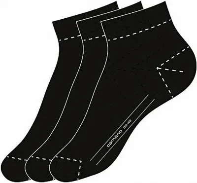 Produktbild von Camano Basic NOS Ca-Soft Quarter 3er Pack Damen, Herren Socken black