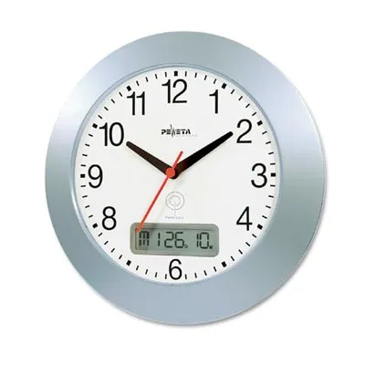 Obrázok produktu pre PEWETA 51.170.313 PEWETA Funkwanduhr weiß silber Kunststoff, Ø 30,0 cm