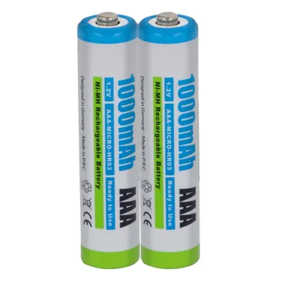 Produktbild von Akku kompatibel mit T-Com AAA - Ni-MH 1000mAh - 2 Stück - für T-Sinus 411, Trio Sinus A300, Siemens Gigaset S67H, MOTOROLA MOTOLIVN, AEG Frame 400
