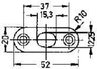 Produktbild von BKS Stangenschließblech 52 x 20 x 3 mm rund, Stahl verzinkt