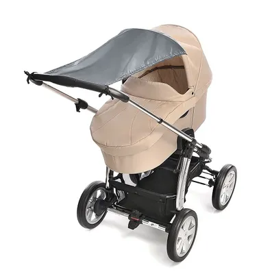 Produktbild von REER Sonnensegel für Kinderwagen, 69x52cm, 99% UV-Schutz, verschiebbar, schnelltrocknend, grau
