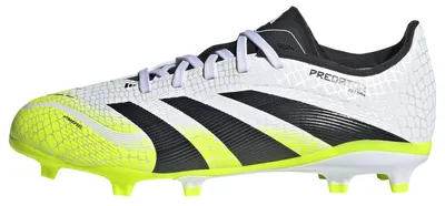 Imagen del producto de adidas Predator League FG/MG, color blanco nube, negro intenso y amarillo limón (talla para jóvenes), talla europea 38
