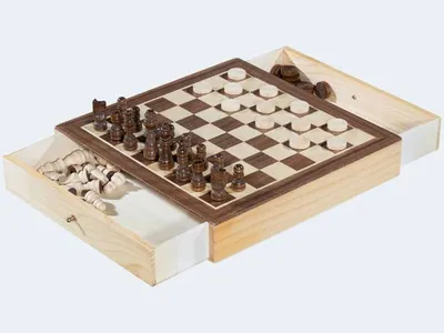 Produktbild von Premium Schach- und Damespiel