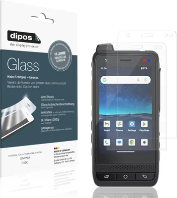 Image de 2x Protection ecrán pour UNIWA F400 mat Verre souple Film Protecteur 9H dipos