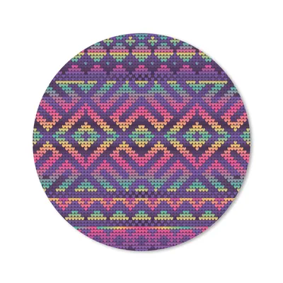 Produktbild von MuchoWow® Mauspad Mousepad Stricken - Muster - Regenbogen 40x40 cm - Mousepads - Maus Mat - Pad - Mausunterlage - Schreibtisch Accessoires