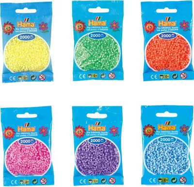Produktbild von Hama Set mit 12.000 Mini-Bügelperlen pastell