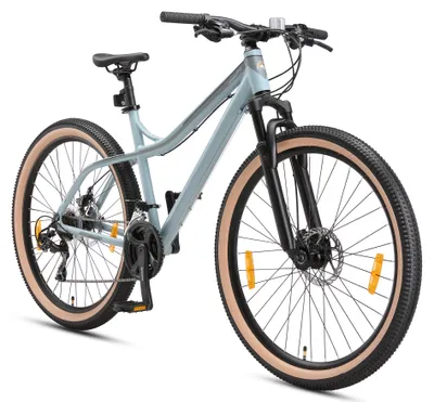 Produktbild von BIKESTAR Hardtail Aluminium Mountainbike 27.5 Zoll, 21 Gang Shimano Schaltung mit Scheibenbremse | 17 Zoll Rahmen MTB Erwachsenen- und Jugendfahrrad | Grün & Rot