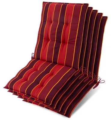 Image de Lot de 5 coussins Beautissu Sun-NL Niederlehner, 105 x 50 x 8 cm, rayures rouges