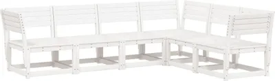 Produktbild von vidaXL 6-tlg. Garten-Sofagarnitur Weiß Massivholz Kiefer