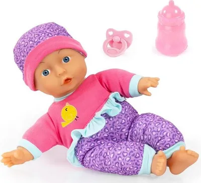 Produktbild von Bayer Design 93003AA Babypuppe, Kuschelpuppe, Spielpuppe, weicher Körper, mit Schnuller und Flasche, 30 cm