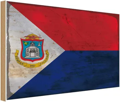Produktbild von vianmo Holzschild 30x40 cm Sint Maarten Straße Stadt