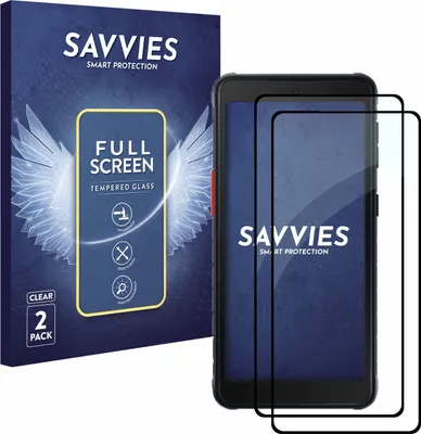 Produktbild von 2x Savvies Xtreme Glass 2.5D Full Cover Panzer-Displayschutz für Samsung Galaxy Xcover 5 (schwarz)