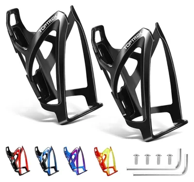 Image de Porte-bidon pour vélo, noir, lot de 2, compatible avec vélos de course, VTT et vélos électriques