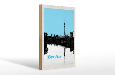 Produktbild von Holzschild Reise 20x30cm Berlin Deutschland Fluss Reiseziel